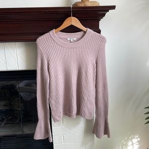 Madewell Ruffle-Cuff Pullover Sweater in Iced Rose S G5